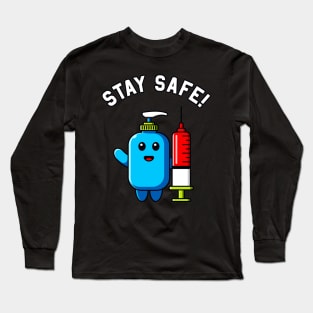 Stay Safe Hygiene Sanitizer with Syringe Medical Long Sleeve T-Shirt